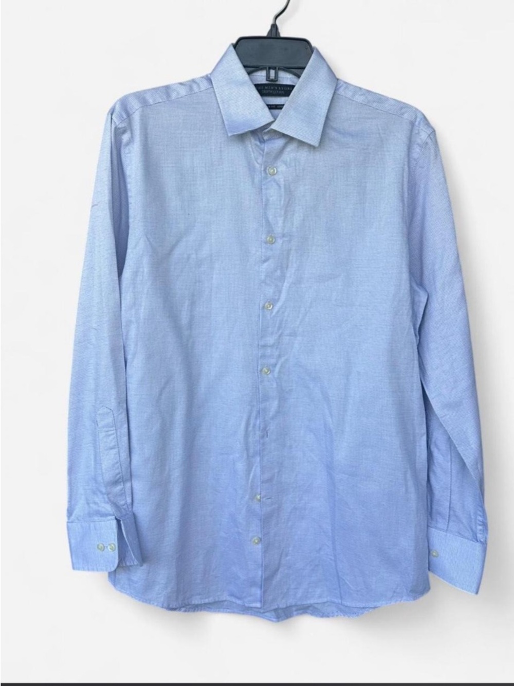 Bloomingdale's Light Blue Men's Dress Shirt - Spread Collar